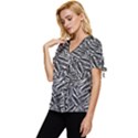 Monochrome Mirage Bow Sleeve Button Up Top View2