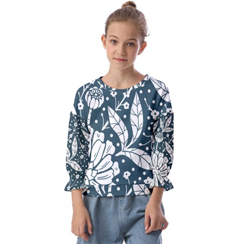 Spring Pattern Kids  Cuff Sleeve Top by AlexandrouPrints