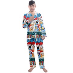 Bluey Birthday Men s Long Sleeve Satin Pajamas Set by avitendut