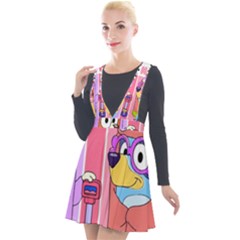 Grannies Bluey Plunge Pinafore Velour Dress by avitendut