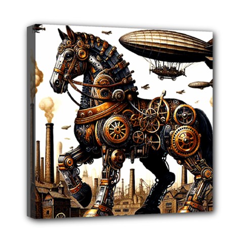 Steampunk Horse Punch 1 Mini Canvas 8  X 8  (stretched) by CKArtCreations