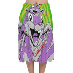 Blink 182 Velvet Flared Midi Skirt by avitendut