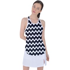 Wave Pattern Wavy Halftone Racer Back Mesh Tank Top by Maspions