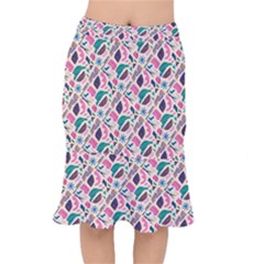 Multi Colour Pattern Short Mermaid Skirt by designsbymallika
