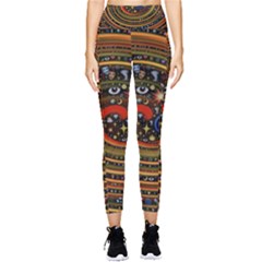 Swirl Vortex Emoji Cyclone Motion Art Pocket Leggings  by Paksenen