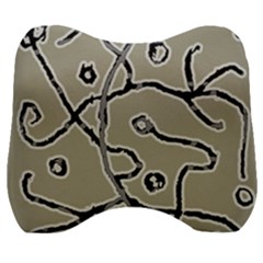 Sketchy Abstract Artistic Print Design Velour Head Support Cushion by dflcprintsclothing