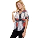 Abstract  Bow Sleeve Button Up Top View2