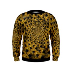 Spiral Symmetry Geometric Pattern Black Backgrond Kids  Sweatshirt by dflcprintsclothing