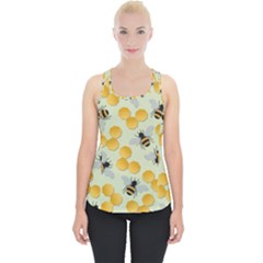 Bees Pattern Honey Bee Bug Honeycomb Honey Beehive Piece Up Tank Top by Bedest