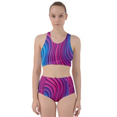 Spiral Swirl Pattern Light Circle Racer Back Bikini Set by Ndabl3x