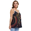 Abstract Geometric Pattern Casual Spaghetti Strap Chiffon Top View3