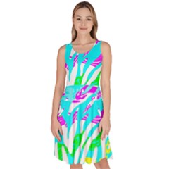 Animal Print Bright Abstract Knee Length Skater Dress With Pockets by Ndabl3x