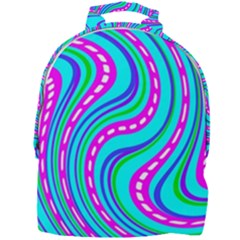 Swirls Pattern Design Bright Aqua Mini Full Print Backpack by Ndabl3x