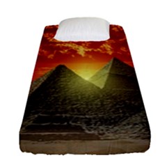 Pyramids Egypt Monument Landmark Sunrise Sunset Egyptian Fitted Sheet (single Size) by Proyonanggan