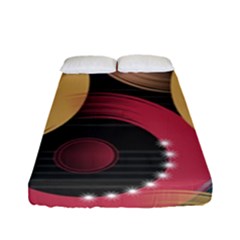 Circle Colorful Shine Line Pattern Geometric Fitted Sheet (full/ Double Size) by Proyonanggan