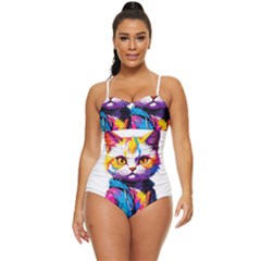 Wild Cat Retro Full Coverage Swimsuit by Sosodesigns19