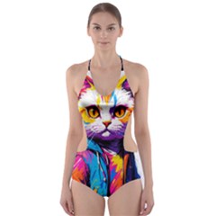 Wild Cat Cut-out One Piece Swimsuit by Sosodesigns19