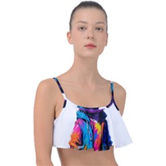 Wild Cat Frill Bikini Top by Sosodesigns19