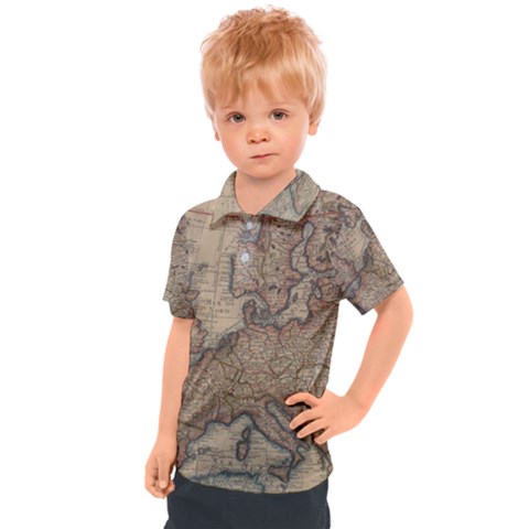 Old Vintage Classic Map Of Europe Kids  Polo T-shirt by Paksenen