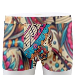 Paisley Print Musical Notes Men s Boxer Briefs by RiverRootz