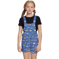 Sea Fish Blue Submarine Animals Patteen Kids  Short Overalls by Maspions