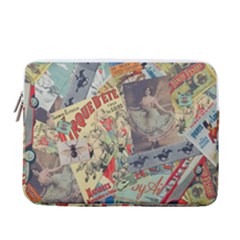 Paper Scattered Vintage 13  Vertical Laptop Sleeve Case With Pocket by Ndabl3x