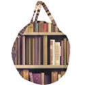 Books Bookshelves Office Fantasy Background Artwork Book Cover Apothecary Book Nook Literature Libra Giant Round Zipper Tote View1