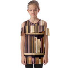 Books Bookshelves Office Fantasy Background Artwork Book Cover Apothecary Book Nook Literature Libra Fold Over Open Sleeve Top by Posterlux
