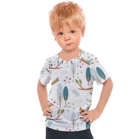 Pattern Sloth Woodland Kids  Sports T-shirt by Hannah976