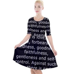 Galatians 5 Quarter Sleeve A-line Dress With Pockets by RiverRootz