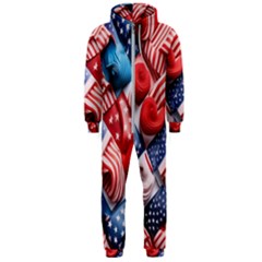 Us Presidential Election Colorful Vibrant Pattern Design  Hooded Jumpsuit (men) by dflcprintsclothing