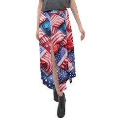 Us Presidential Election Colorful Vibrant Pattern Design  Velour Split Maxi Skirt by dflcprintsclothing