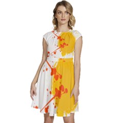 Autumnal Sun Rays, Cap Sleeve High Waist Dress by artameybodi