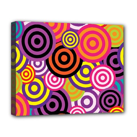 Abstract Circles Background Retro Deluxe Canvas 20  X 16  (stretched) by Ravend