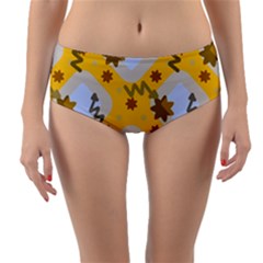 Art Pattern Design Background Reversible Mid-waist Bikini Bottoms by Proyonanggan