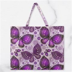 Butterflies Butterfly Insect Nature Zipper Large Tote Bag by Proyonanggan