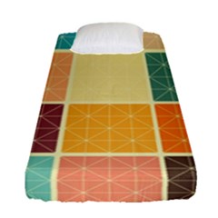 Square Cube Shape Colourful Fitted Sheet (single Size) by Proyonanggan
