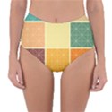 Square Cube Shape Colourful Reversible High-Waist Bikini Bottoms View1