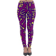 Background Doodles Math Lightweight Velour Leggings by Bedest