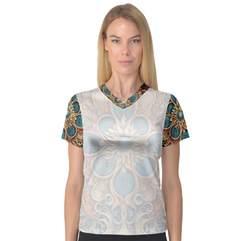 Pattern 1 Muster 7 600dpi 12000 Matt V-neck Sport Mesh T-shirt by 2607694c
