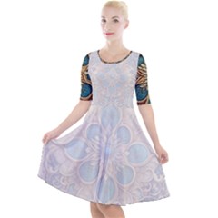 Pattern 1 Muster 7 600dpi 12000 Matt Quarter Sleeve A-line Dress With Pockets by 2607694c