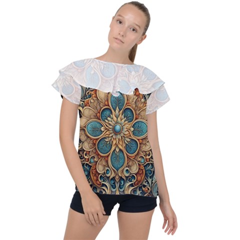 Muster 7 600dpi 12000 Matt Pattern 1 Ruffle Collar Chiffon Blouse by 2607694c