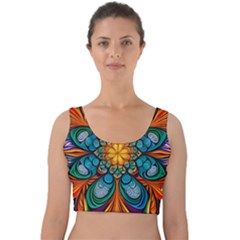 Schwarz Bunt Velvet Crop Top by 2607694c