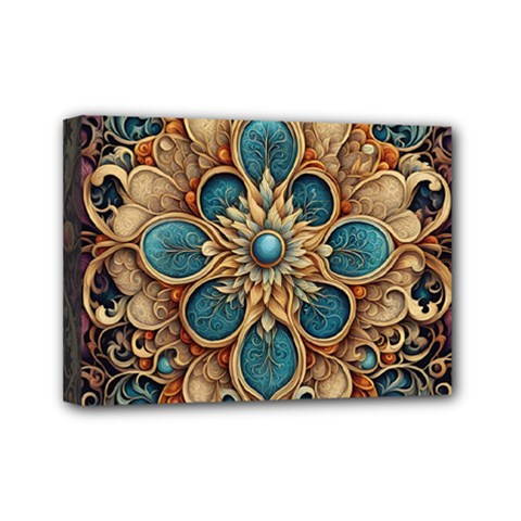 Dunkelbraun Pattern 1 Mini Canvas 7  X 5  (stretched) by 2607694c
