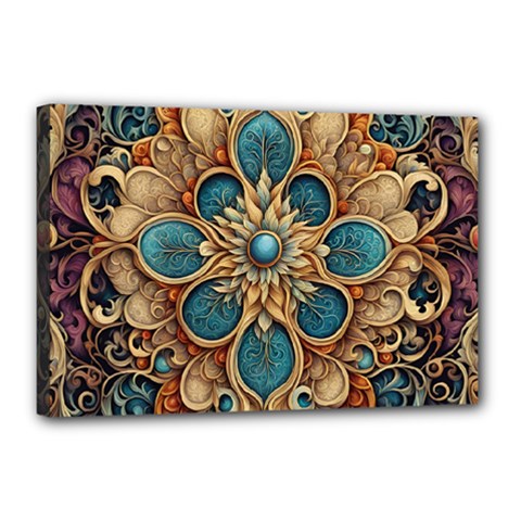 Dunkelbraun Pattern 1 Canvas 18  X 12  (stretched) by 2607694c