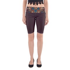 Dunkelbraun Pattern 1 Yoga Cropped Leggings by 2607694c