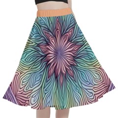 Orange3 Pattern 4 A-line Full Circle Midi Skirt With Pocket by 2607694c