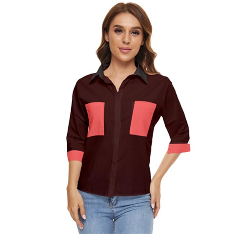 4 Farben 2 Women s Quarter Sleeve Pocket Shirt by 2607694c