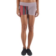 Rosa Grau Streifen Yoga Shorts by 2607694c