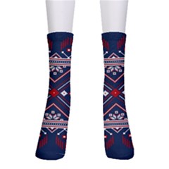Ukrainian Folk Seamless Pattern Ornament Art Crew Socks by Bedest